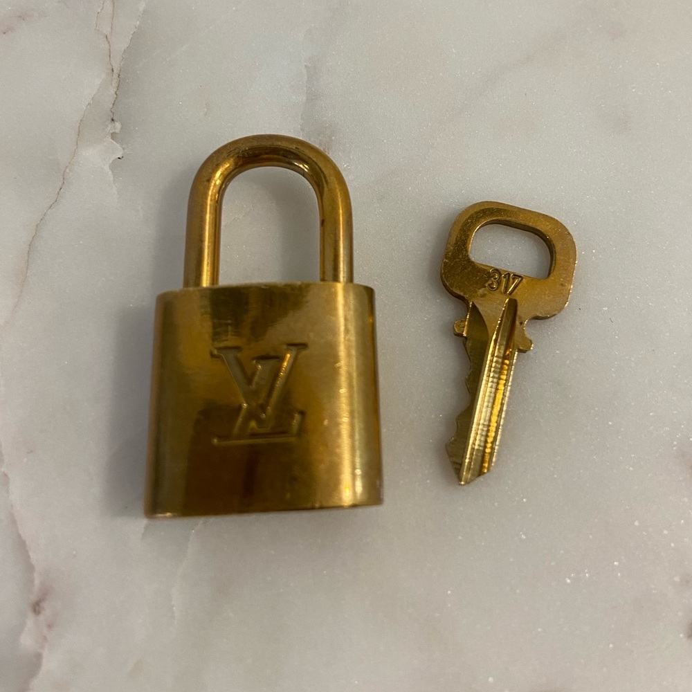 Louis Vuitton Gold Tone Padlock with Key #317